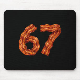 Six Seven Bacon Cool Meme 67 Funny Number Mouse Pad