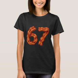 Six Seven Bacon Cool Meme 67 Funny Number  T-Shirt