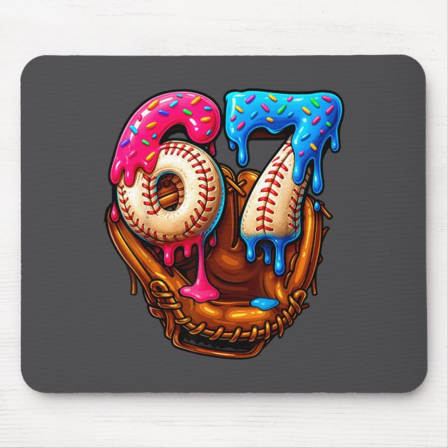 Six Seven Baseball Candy Drip 6-7 Meme  Mouse Pad (Front)