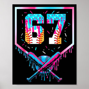 Six Seven Baseball Ice Cream Drip Cool 67 Gen Alph Poster
