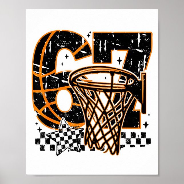 Six Seven Basketball, Funny 67 Basketball, Retro G Poster (Front)