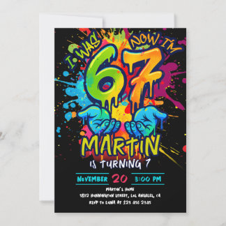 Six Seven Birthday Invitation