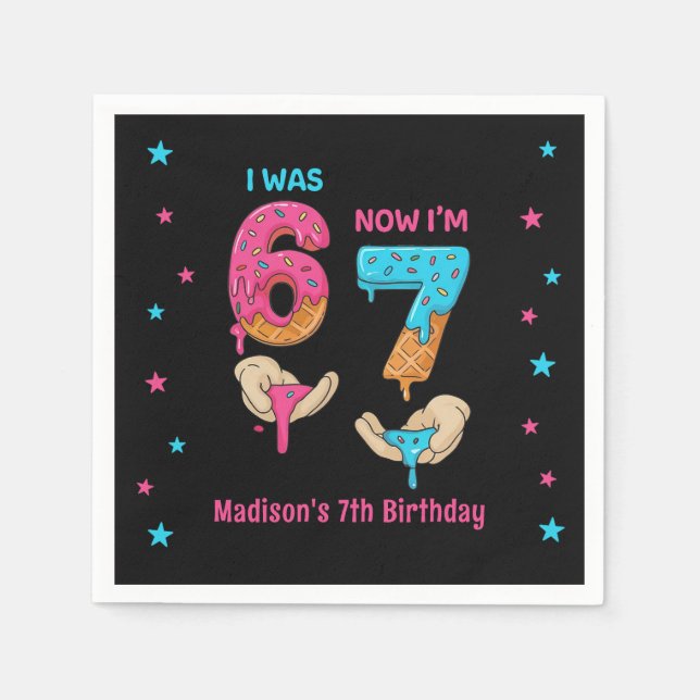 Six Seven Birthday Napkins (Front)