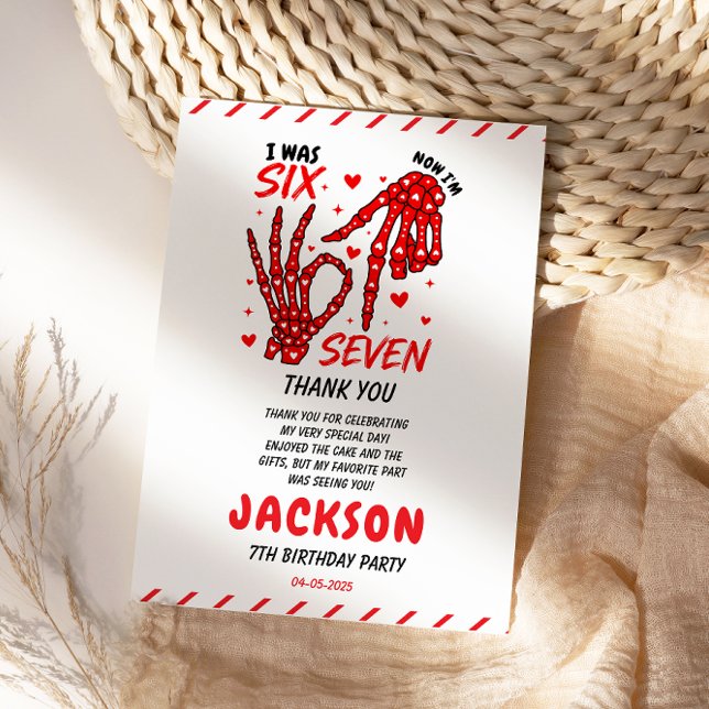 Six Seven Birthday Skeleton Hands Party Thank You Card (Six Seven Birthday Skeleton Hands Party Thank You Card
)