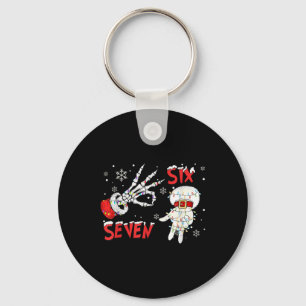 Six Seven Brainrot Santa Hands Sign Christmas Ligh Keychain