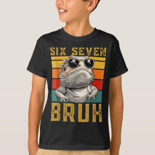 Six Seven Bruh 67 6 7 Meme Funny Sungles Bearded D T-Shirt