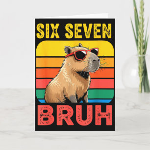 Six Seven Bruh 67 Capybara Vintage Funny Meme Gift Card
