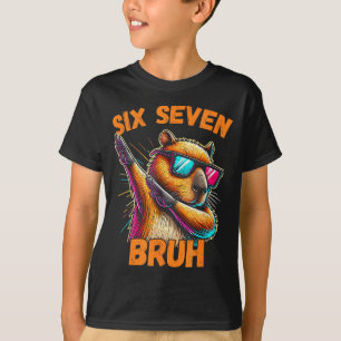 Six Seven Bruh 67 Capybara Vintage Funny Meme Gift T-Shirt