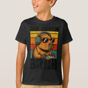 Six Seven Bruh 67 Meme Capybara Funny Video Games T-Shirt