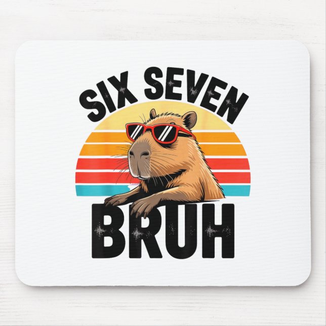Six Seven Bruh 67 Meme Capybara  Mouse Pad (Front)