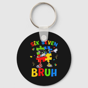 Six seven bruh autism awareness puzzle 67 meme men keychain