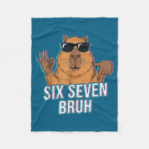 Six Seven Bruh Capybara 67 Boys Teens Kids Animals Fleece Blanket