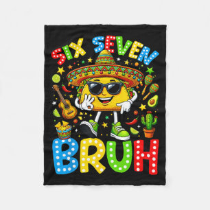 Six seven bruh cinco de mayo 67 meme taco fleece blanket