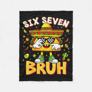 Six seven bruh cinco de mayo taco sunglasses fleece blanket
