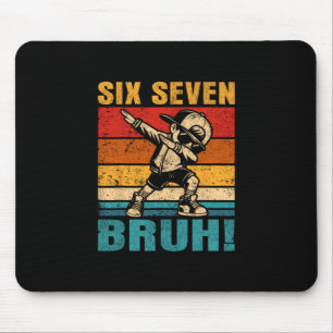 Six Seven Bruh Dabbing Boy Funny 67 Meme Gen Alpha Mouse Pad