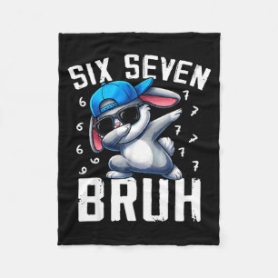 Six seven bruh easter bunny 6 7 meme 67 kids youth fleece blanket