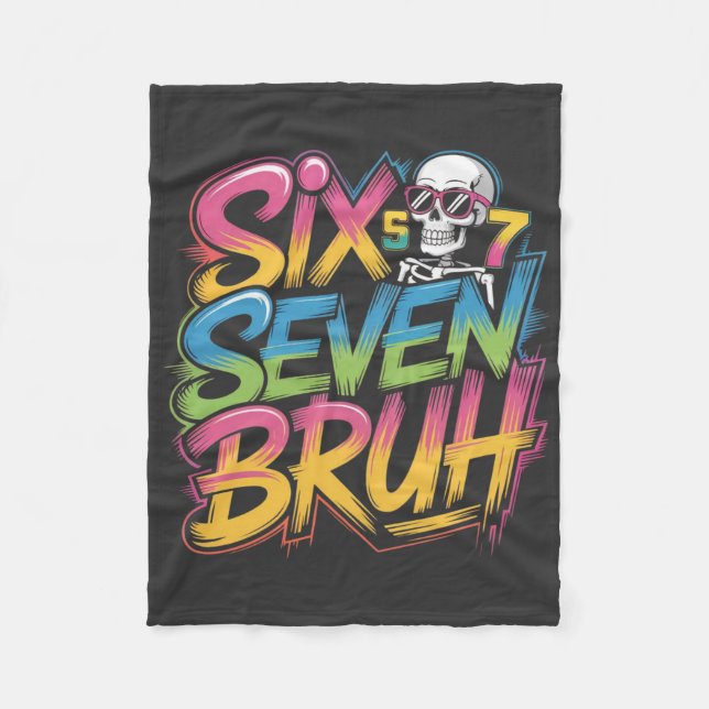 six seven bruh fleece blanket (Front)