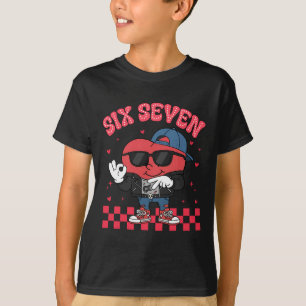 Six Seven Bruh Funny 67 Meme 6 7 Valentines Hearts T-Shirt