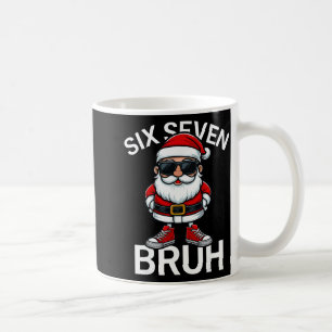 Six Seven Bruh Funny 67 Meme Christmas Santa  Coffee Mug