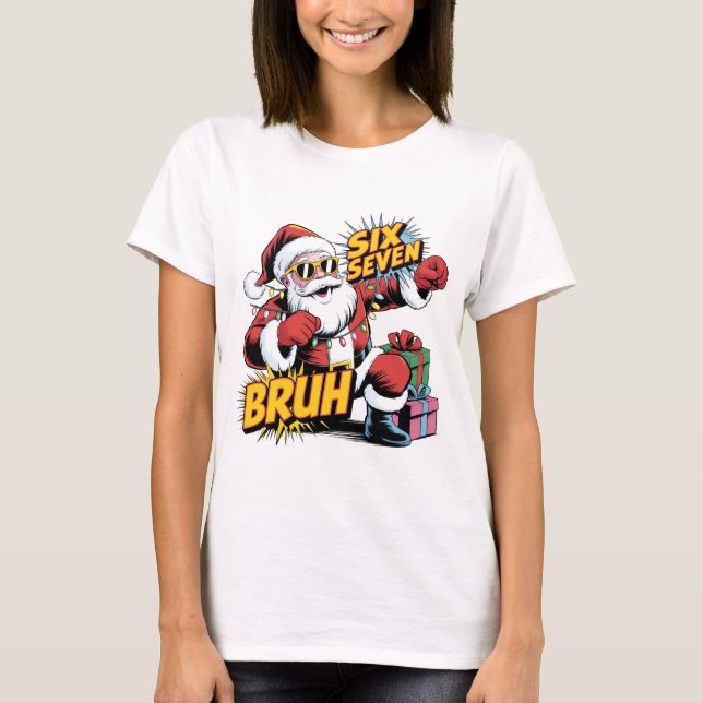 Six Seven Bruh Funny Christmas Shirt | Retro Pop A (Front)