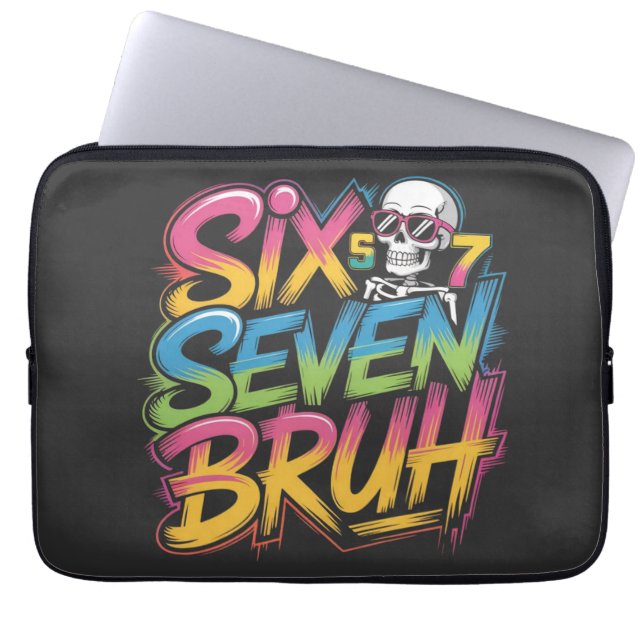 six seven bruh laptop sleeve (Front)