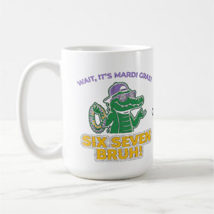 Six Seven Bruh Mardi Gras Cool Gator Festival Coffee Mug