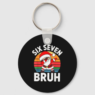 Six Seven Bruh Santa Dabbing Christmas Keychain