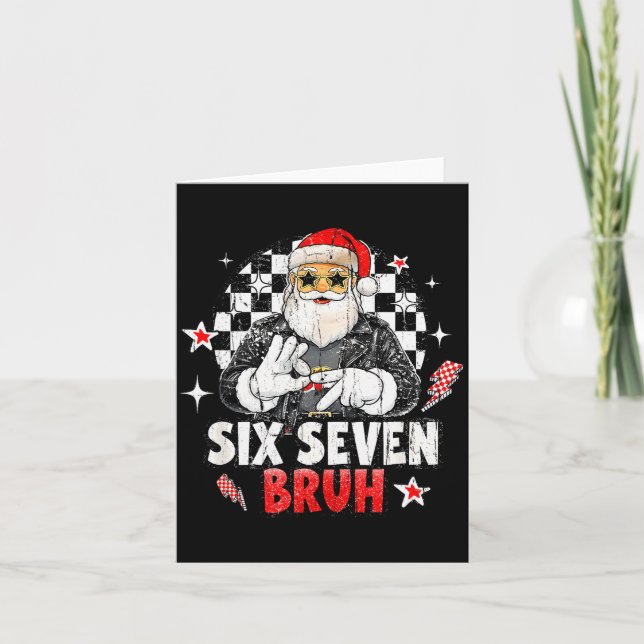 Six Seven Bruh Santa, Funny Six Seven Meme  Card (Front)