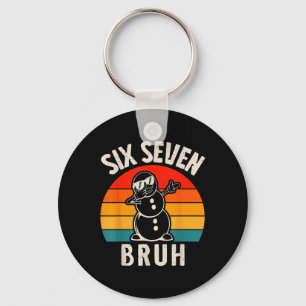 Six Seven Bruh Snowman 67 Meme Six Seven Christmas Keychain