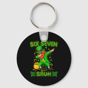 Six seven bruh st patricks day 6 7 funny meme 67 keychain