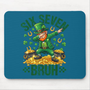 Six seven bruh st patrick's day shamrocks 67 mouse pad