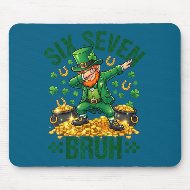 Six seven bruh st patrick's day shamrocks 67 mouse pad (Front)
