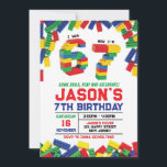 Six Seven Building Blocks Birthday Invitation<br><div class="desc">This Invitation perfect for kid birthday party. Customize your own details to these special theme invitations!</div>