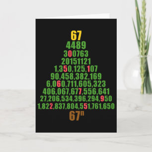 Six Seven Christmas 67 To The Nth Power Funny 6 7  Card