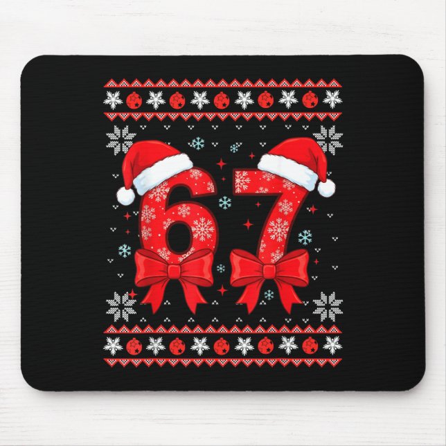 Six Seven Christmas 6 7 Ugly Christmas Sweater Boy Mouse Pad (Front)