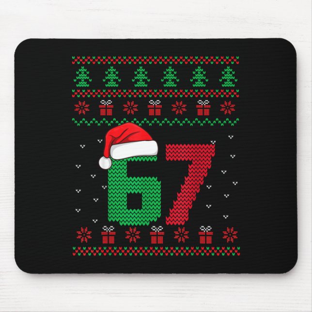 Six Seven Christmas 6 7 Ugly Christmas Sweater  Mouse Pad (Front)