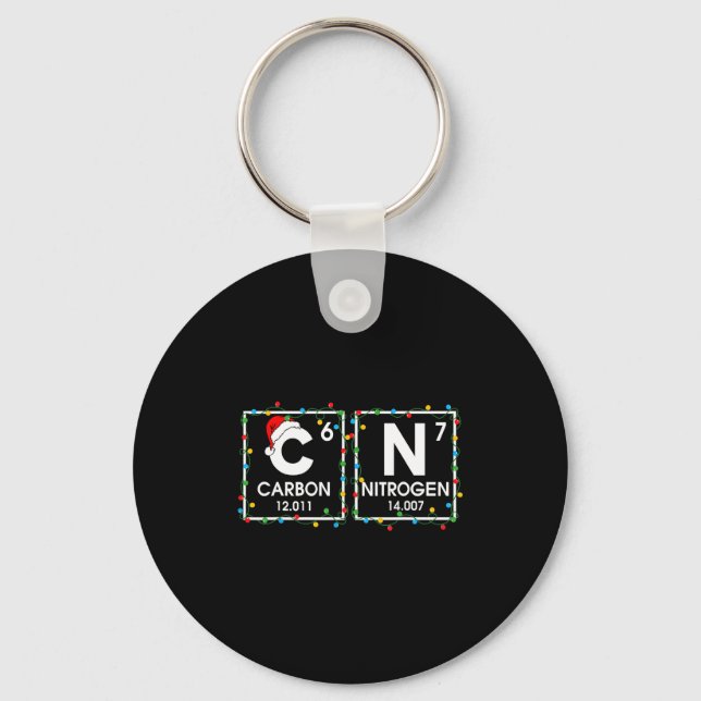 Six Seven Christmas Carbon Nitrogen 67 Funny Scien Keychain (Front)
