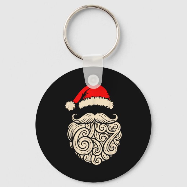 Six Seven Christmas Santa Meme 6 7 Holiday Humor D Keychain (Front)