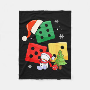Six Seven Christmas Three Dice Santa Hat 67 Meme Fleece Blanket