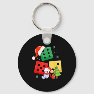 Six Seven Christmas Three Dice Santa Hat 67 Meme Keychain