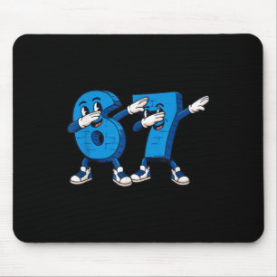 Six Seven Dabbing Cool Meme 67 Funny Dab Number Mouse Pad