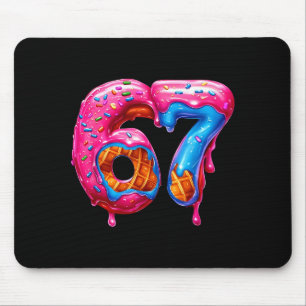 Six Seven Donut Ice Cream Drip Cool Meme Funny 67 Mouse Pad