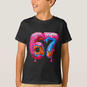 Six Seven Donut Ice Cream Drip Cool Meme Funny 67  T-Shirt