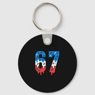 Six Seven Drippy Ice Cream Sports 67 Cool Meme Men Keychain