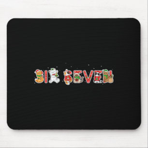 Six Seven Funny Christmas Cats Ugly Sweater 67 Mem Mouse Pad