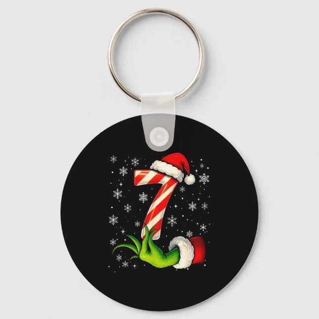 Six Seven Funny Christmas Couple Matching Meme  Keychain (Front)
