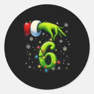 Six Seven Funny Christmas Meme Couple Matching  Classic Round Sticker