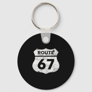 Six Seven Funny Route 67 Road Sign 6 7 Meme Men Wo Keychain