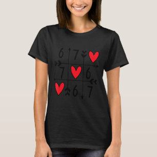 Six Seven Gamer 67 Valentines Day 6 7 Funny  T-Shirt