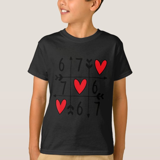 Six Seven Gamer 67 Valentines Day 6 7 Funny  T-Shirt
